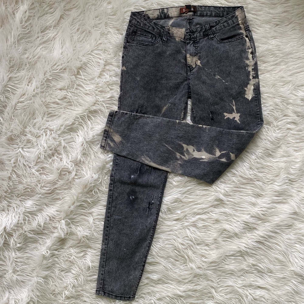 Custom acid washed and distressed forever21 jeans